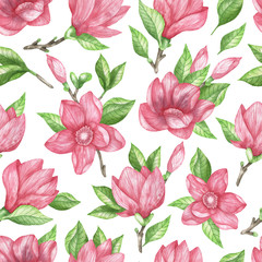 Pink magnolia pattern