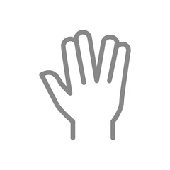 Vulcan salute line icon. Live long and prosper gesture symbol