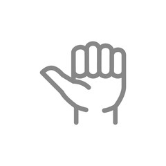 Thumb up line icon. Like, hitchhiking gesture symbol