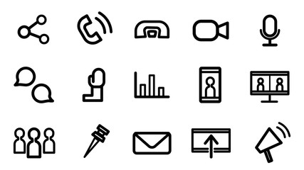 Video call and online conference icon concept. Line icon. Vector. Flat design