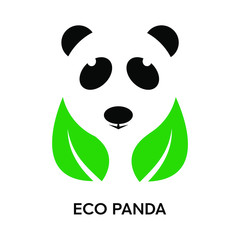 eco panda logo, suitable for the symbol of nature conservation