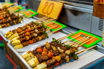 Typical Thai streetfood on sale in the northern city of Pai