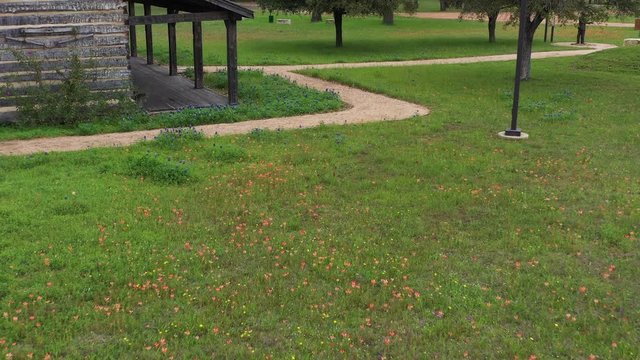 Peaceful Front Porch and Wildflowers, Bryan, Texas, USA