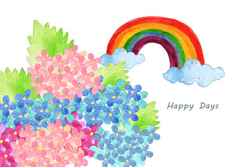 夏のイラスト　紫陽花