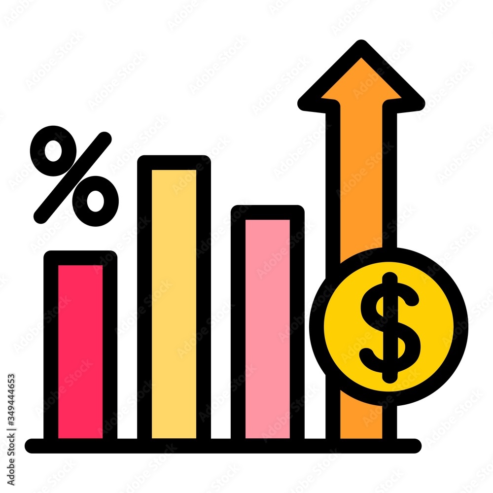 Poster deposit graph chart icon. outline deposit graph chart vector icon for web design isolated on white b