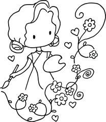 beautiful girl illustration Cartoon illustration