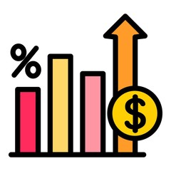 Deposit graph chart icon. Outline deposit graph chart vector icon for web design isolated on white background