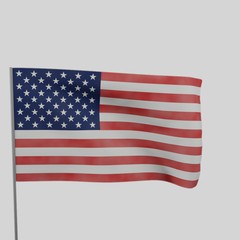 Fototapeta premium American Flag In The Wind