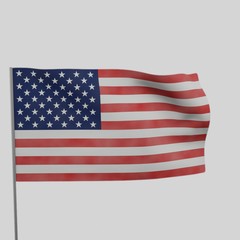 American Flag In The Wind