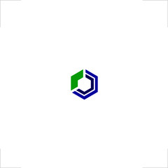 abstract hexagon logo arrow modern design