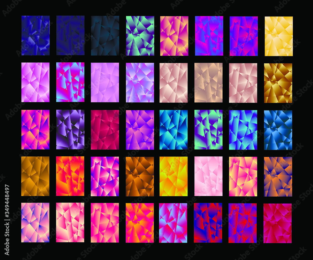 Aufkleber set of colorful polygonal vector eps 10 illustration gradient background texture. simply geometric p