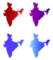 India  isolated vector map silhouette