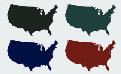 USA isolated vector map silhouette
