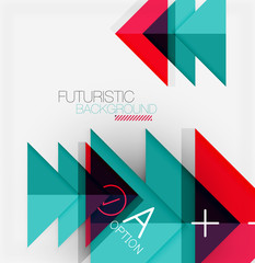 Abstract background, geometric business multicolored paper infographic - triangle frames for text, icons or graphics on light background with copyspace. Vector Illustration For Wallpaper, Banner