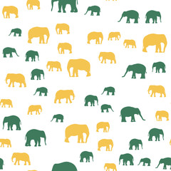 Seamless vector pattern with African Elephants