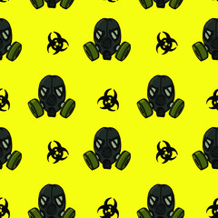 Seamless pattern respirators medical medicine, protection against chemical gas otaki toxic contamination, protection against epidemic pandemic infections, the ability to breathe clean air
