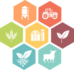 Icon of various symbols of agriculture