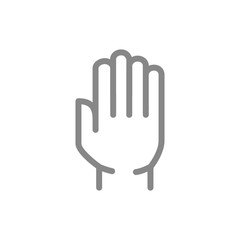 Human hand line icon. Hygiene, human protection symbol