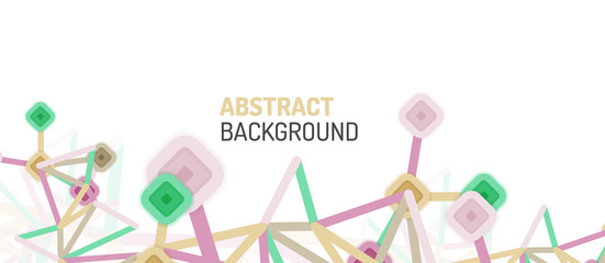 Abstract square dot connections, flat style multicolored geometric background for Wallpaper, Banner, Background, Card, Book Illustration, landing page or poster design