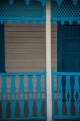 Close up of a Mexican Isla Mujeres house facade