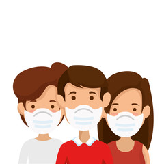 Fototapeta premium group people using face mask isolated icons vector illustration design