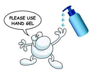Please use anti bacterial hand gel message used to fight the spread of germs and bacteria isolated on white background 