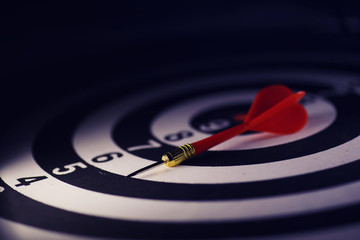 Fototapeta premium Darts. The dart for playing in the game board is stuck. Hit sector in darts. The concept of a successful strategy.