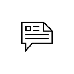 Message speech bubble icon vector design in outline style on white background 