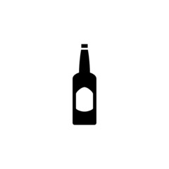 Beer bottle, Alcohol drink oncept sign in black flat design on white background vector illustration for website, mobile application, presentation, infographic