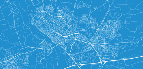 Urban vector city map of Deventer, The Netherlands