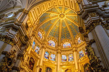 Fototapeta na wymiar interior dome Granada Cathedral Spain