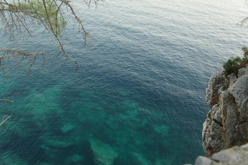 reflection of stones in the seabed