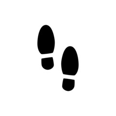 Shoes Footsteps icon vector illustration in black flat design on white background 