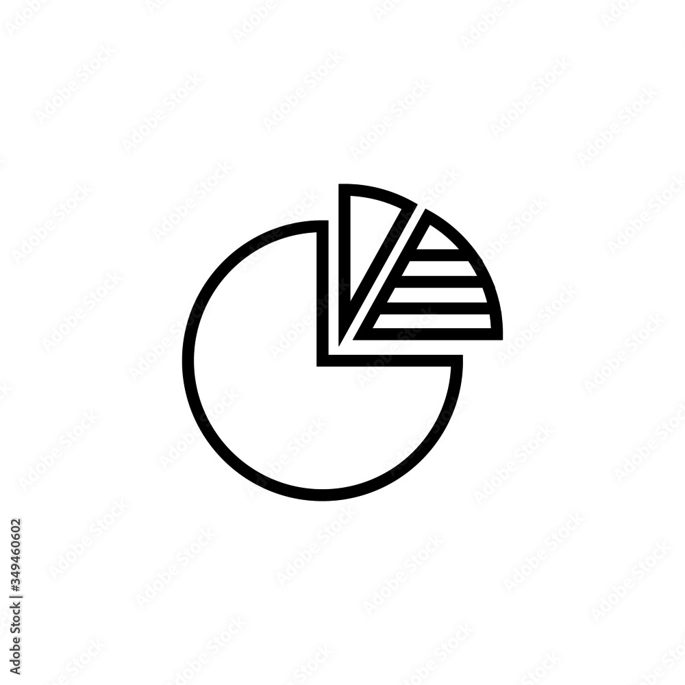 Poster image icon- vector circle graph in outline style on white background