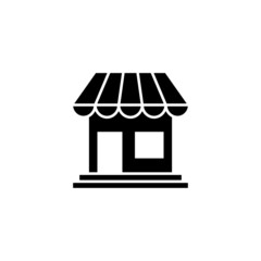Store icon in black flat design on white background, Shop symbol for website design, mobile application, logo, ui