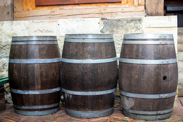 Fototapeta premium Wooden wine barrels