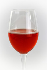 Glass flute glass with red Lambusco wine, modena, emilia romagna, italy