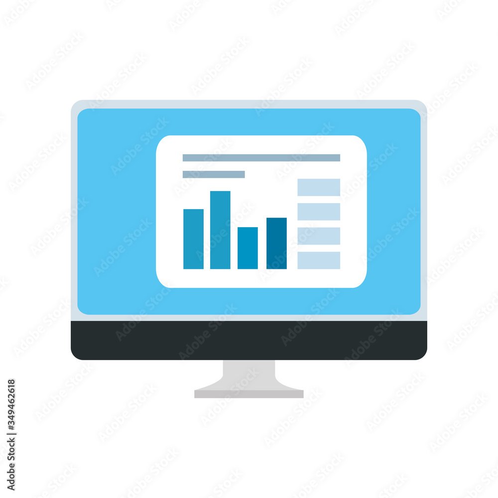 Poster computer desktop device isolated icon vector illustration design
