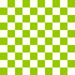 Japanese Cute Green Checker Vector Seamless Pattern