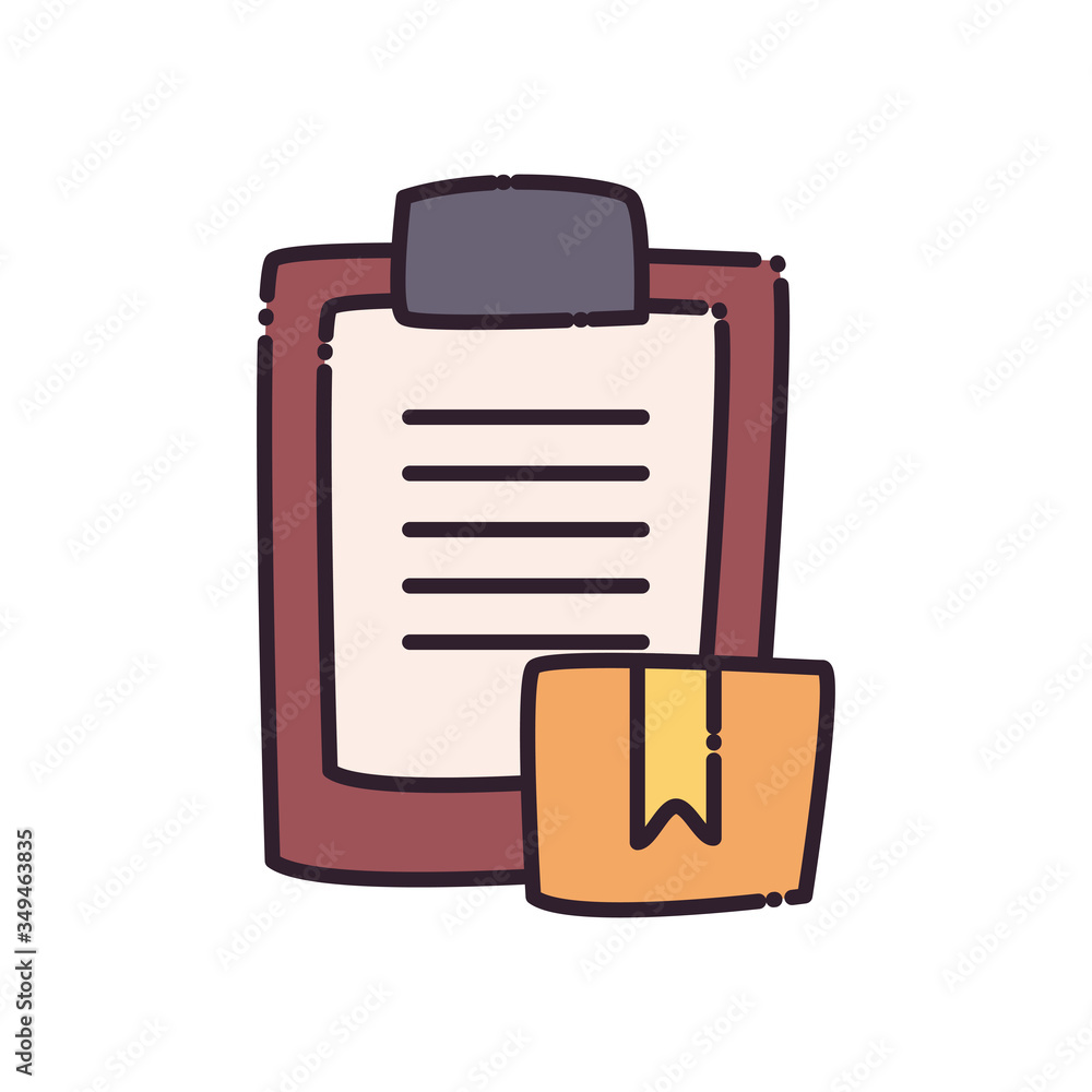 Poster Box and document flat style icon vector design