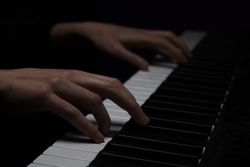 Fototapeta premium Closeup of a piano keyboard