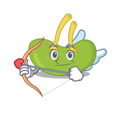 Spleen in sweet romantic cupid cartoon drawing with arrow