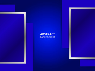 Abstract modern geometric background. Blue and silver figures on a dark blue background.