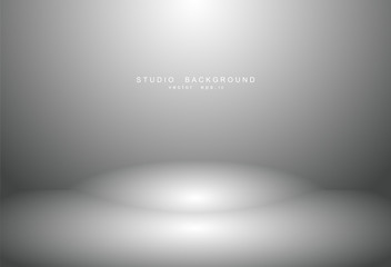 White grey gradient studio room background. Vector EPS 10