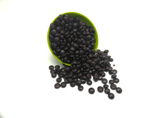 Choco chips on a white background