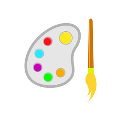 Palette with paint brush icon