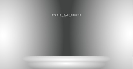 White grey gradient studio room background. Vector EPS 10