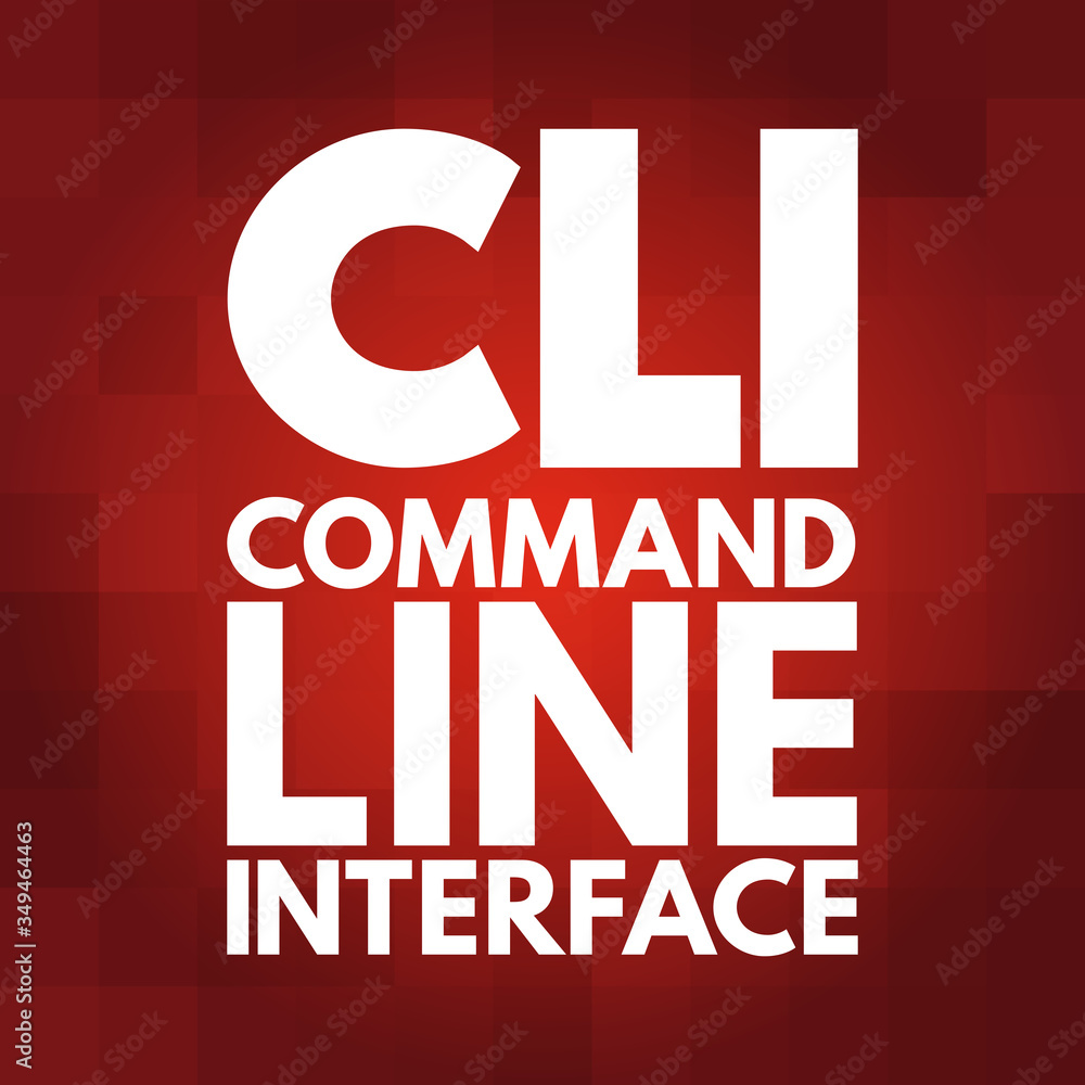 Poster cli - command line interface acronym, technology concept background