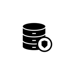 icon of data, storage, database in black flat design on white background