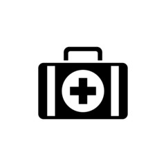 First aid Icon in black flat design on white background, Medical symbol for your web site design, logo, app